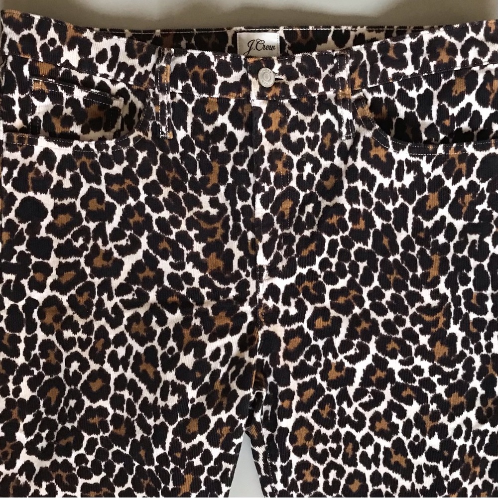 J. CREW ReImagined High Rise Animal Print Pants Stretch Corduroys Jeans - Picture 3 of 12